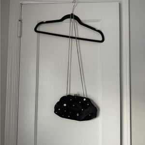 J Crew satin black clutch